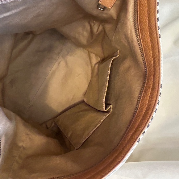 😍🌻 Fossil Maya Tote Shoulder Bag Leather and Canvas - Picture 6 of 14